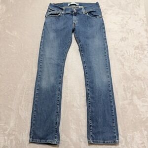 VTG Levis 504 Jeans Junior Women 11 L Blue Low Rise Slouch Straight Y2K Faded